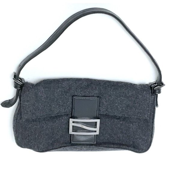 Vintage Y2K Gray Baguette Shoulder Micro Purse Mini Bag - Picture 1 of 7